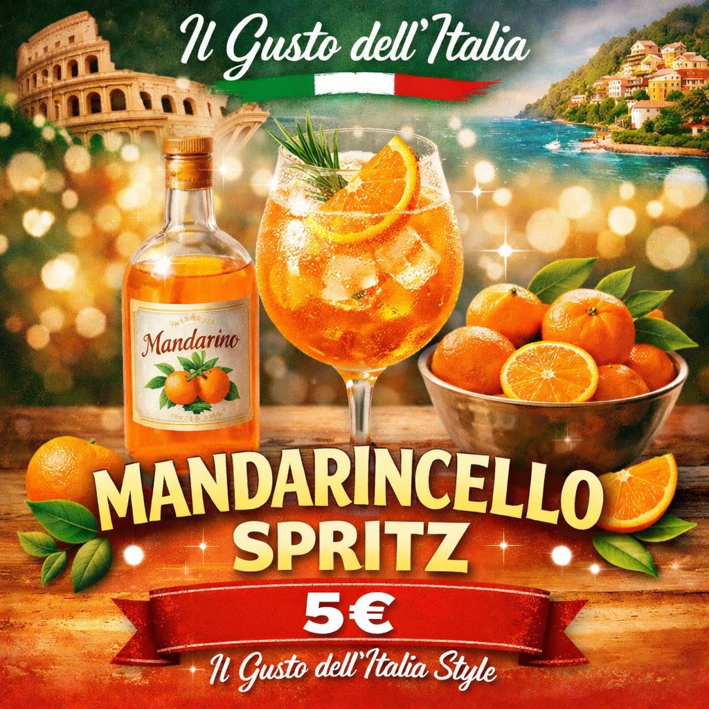 Промоционален визуал за Mandarincello Spritz с цена 5€
