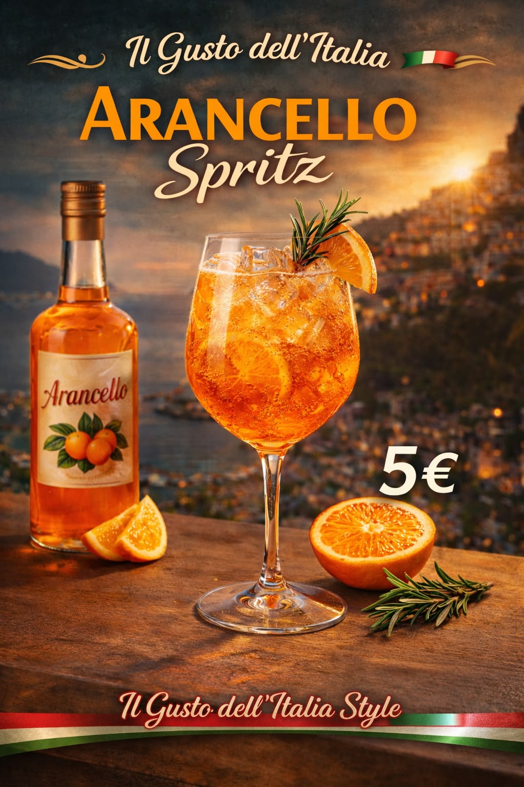 Промоционален визуал за Arancello Spritz с цена 5€